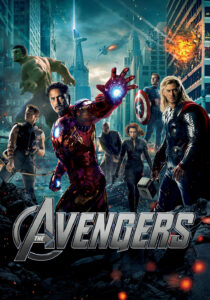 The Avengers fighting an army of Chitauri aliens during the epic Battle of New York.