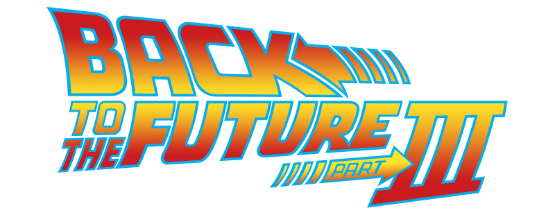 Michael J. Fox as Marty McFly in a cowboy hat and Christopher Lloyd as Doc Brown in 1885 Western clothing.