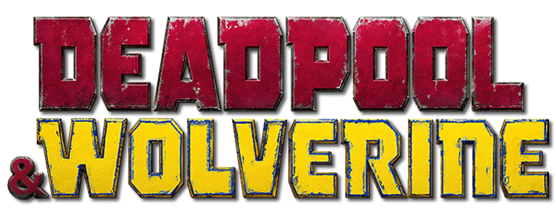 Deadpool and Wolverine stand back-to-back, ready for a fight in a chaotic, colorful universe.