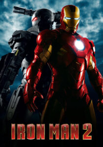 Iron Man and War Machine standing back-to-back in their red and gray armor.