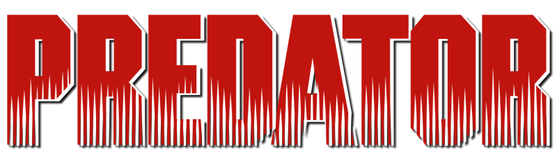 Arnold Schwarzenegger as Dutch Schaefer aiming his machine gun in the Predator movie poster.