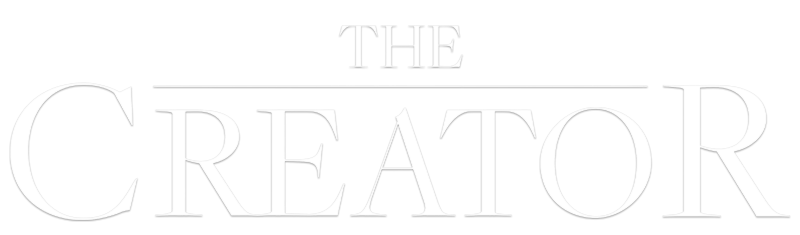 A soldier and a robotic child with a synthetic scalp standing together in a war-torn landscape from The Creator.