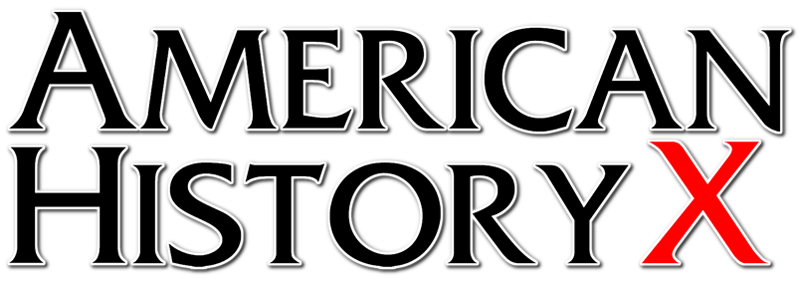 Edward Norton as Derek Vinyard with a swastika tattoo on his chest, looking intensely at the camera.